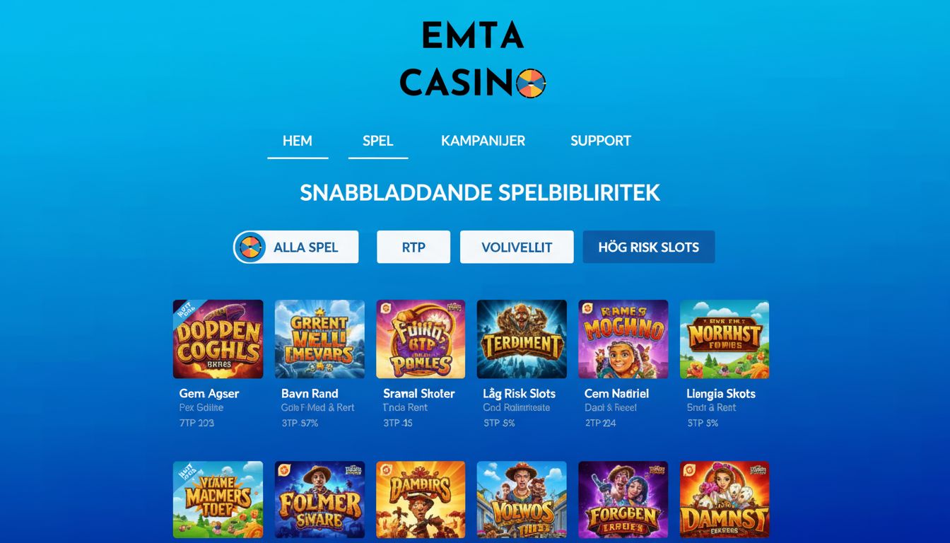Alt: Filtret för RTP och riskval i spelbiblioteket.